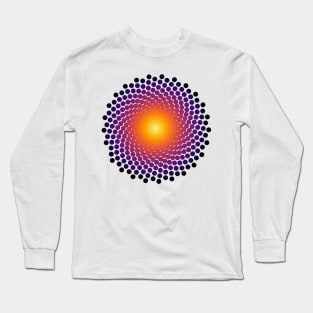 Dot Mandala | Dark Volcano Yellow Red Black Long Sleeve T-Shirt